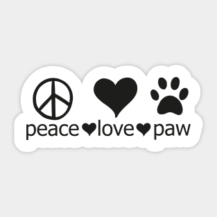 Peace love paw Sticker